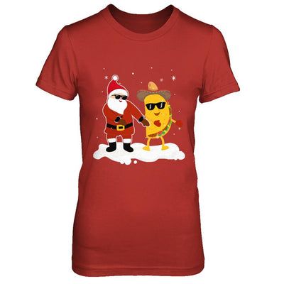 Flossing Santa Claus Taco Christmas Pajamas Gifts-T-Shirt & Sweatshirt-Women's T-Shirt-Red