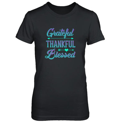 Grateful Thankful Blessed Thanksgiving-T-Shirt & Tank Top-Women's T-Shirt-Black