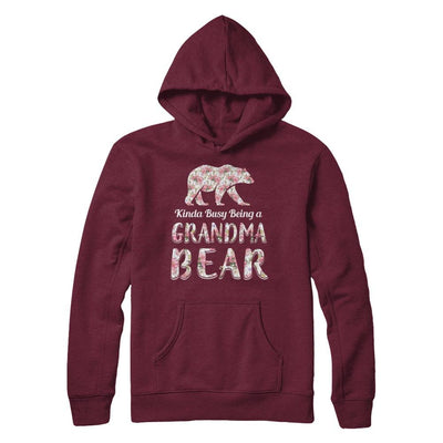 Grandma Bear Dinosaur Kinda Busy Being A Grandmabear-T-Shirt & Hoodie-Pullover Hoodie-Maroon