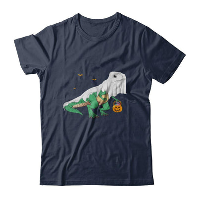 Halloween T Rex Dinosaur Ghost Trick Or Treat-T-Shirt & Hoodie-Classic T-Shirt-Navy