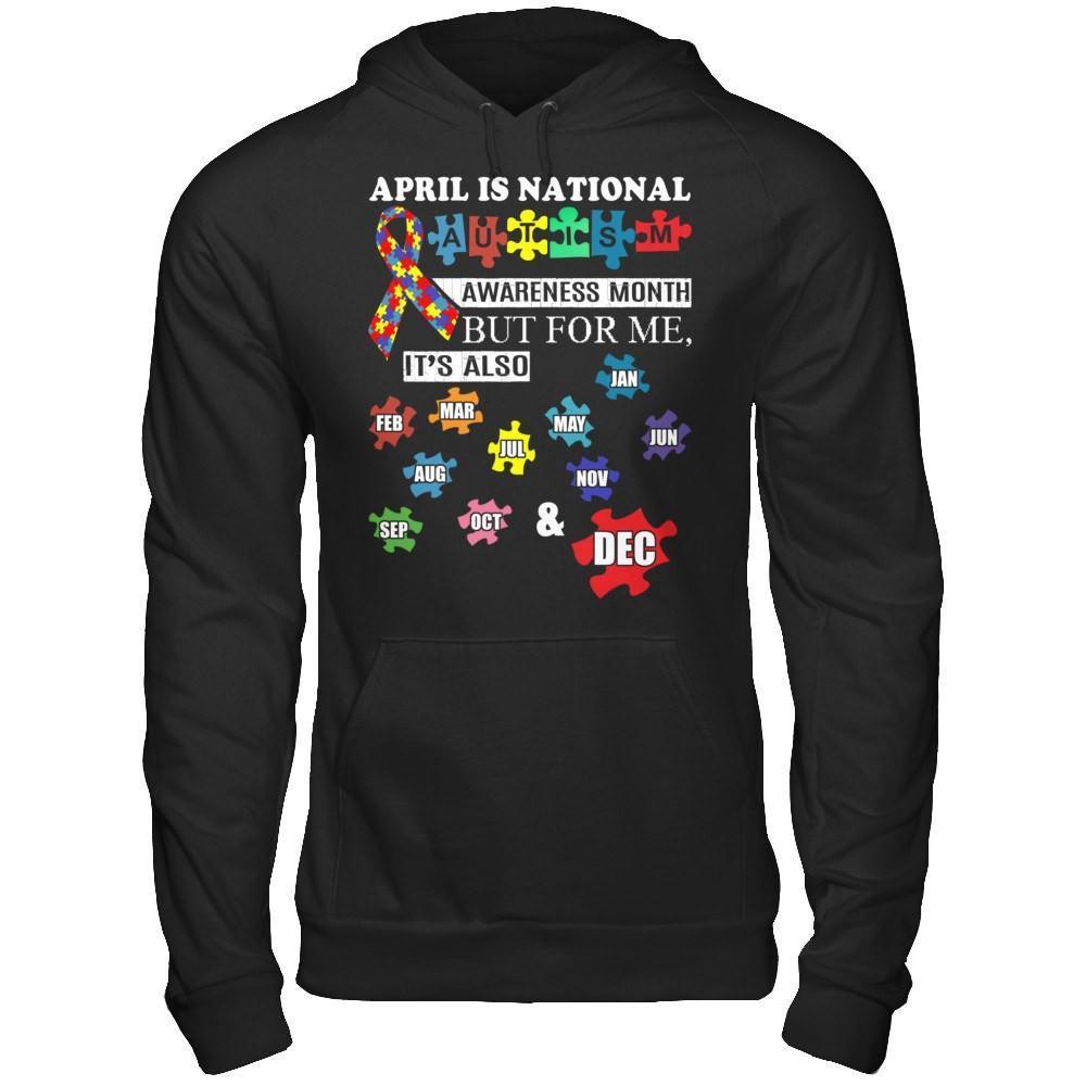 April Is National Autism Awareness Month-T-Shirt & Hoodie-Pullover Hoodie-Black