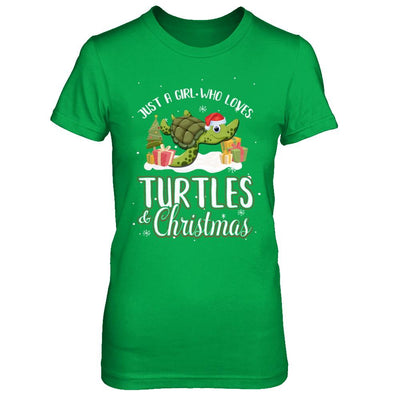 Just A Girl Who Loves Turtles And Christmas-T-Shirt & Sweatshirt-Women's T-Shirt-Irish Green