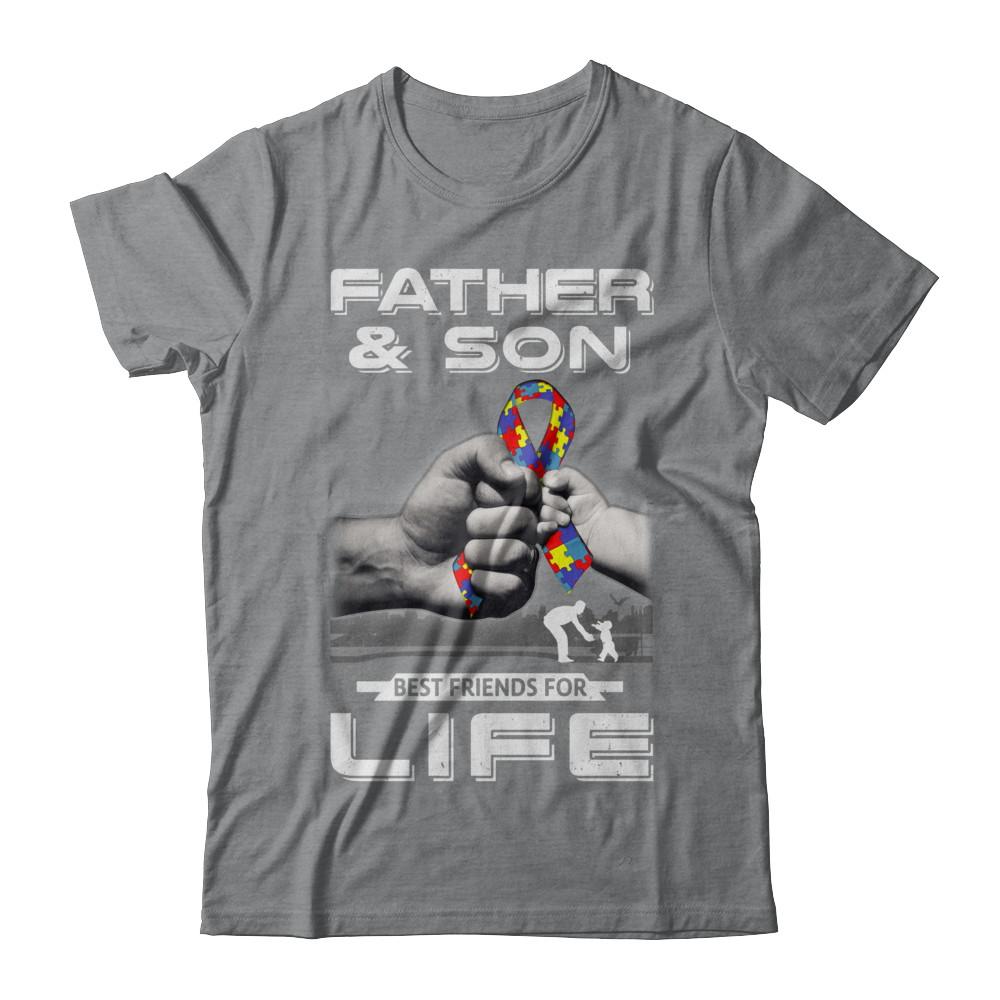 Autism Awareness Father And Son Best Friends For Life-T-Shirt & Hoodie-Classic T-Shirt-Sport Grey