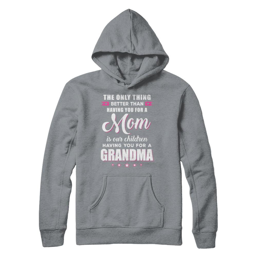 Only The Best Mom Get Promoted To Grandma Mothers Day-T-Shirt & Hoodie-Pullover Hoodie-Light Steel