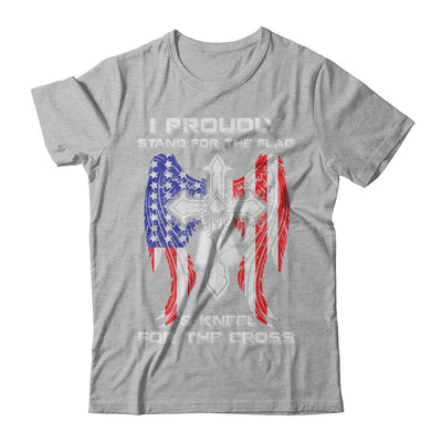 Veteran I Proudly Stand For The Flag Kneel For The Cross-T-Shirt & Hoodie-Premium T-Shirt-Heather Gray
