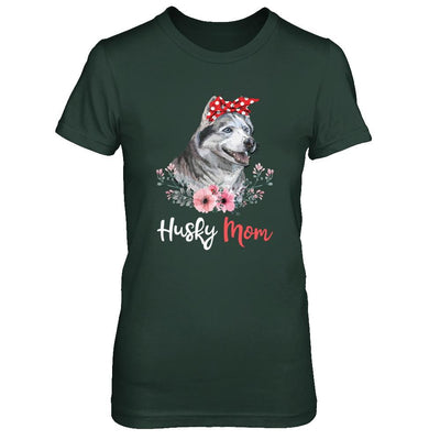 Husky Mom Gift For Women Dog Lover-T-Shirt & Hoodie-Women's T-Shirt-Forest Green