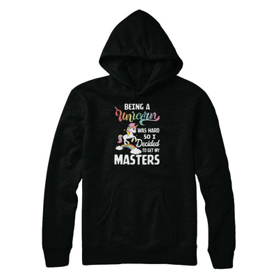 Funny Unicorn Masters Degree Graduation Graduate Gift-T-Shirt & Tank Top-Pullover Hoodie-Black