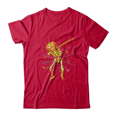Funny Dabbing Skeleton Pumpkin Halloween Dab-T-Shirt & Hoodie-Classic T-Shirt-Red