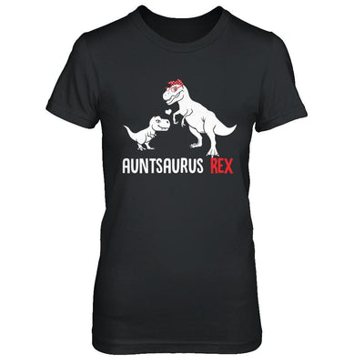 Aunt Saurus Auntsaurus T-Rex Dinosaur Gift For Aunt-T-Shirt & Hoodie-Women's T-Shirt-Black