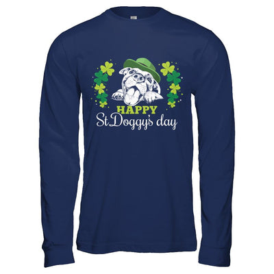 Happy St Doggy's Day Saint Patrick's Day Dog-T-Shirt & Hoodie-Long Sleeve T-Shirt-Navy