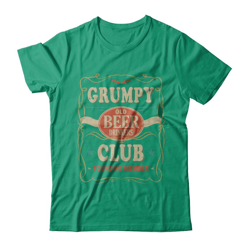 Grumpy Old Beer Drinkers Club Founding Member Fathers Day-T-Shirt & Hoodie-Classic T-Shirt-Kelly Green
