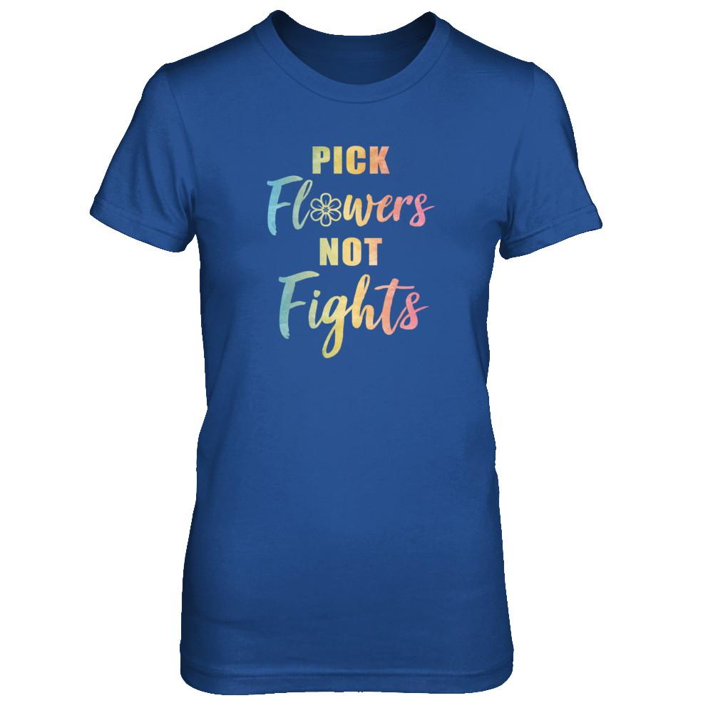 Pick Flowers Not Fights-T-Shirt & Tank Top-Women's T-Shirt-Royal
