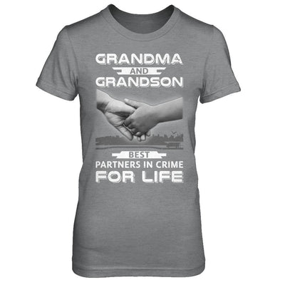 Grandma And Grandson Best Partners In Crime For Life-T-Shirt & Hoodie-Women's T-Shirt-Sport Grey