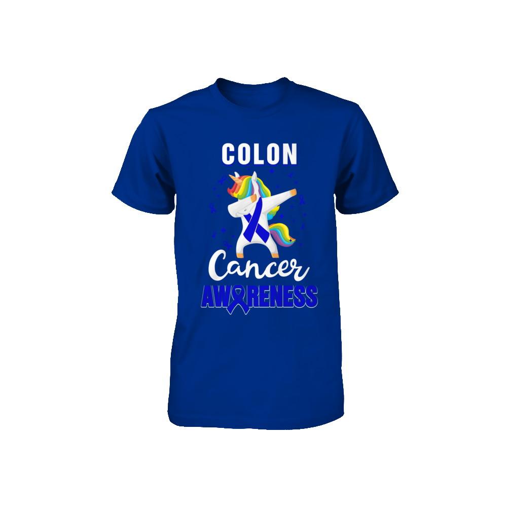 Inspirational Colon Cancer Awareness Unicorn Support Youth-Youth Shirt-