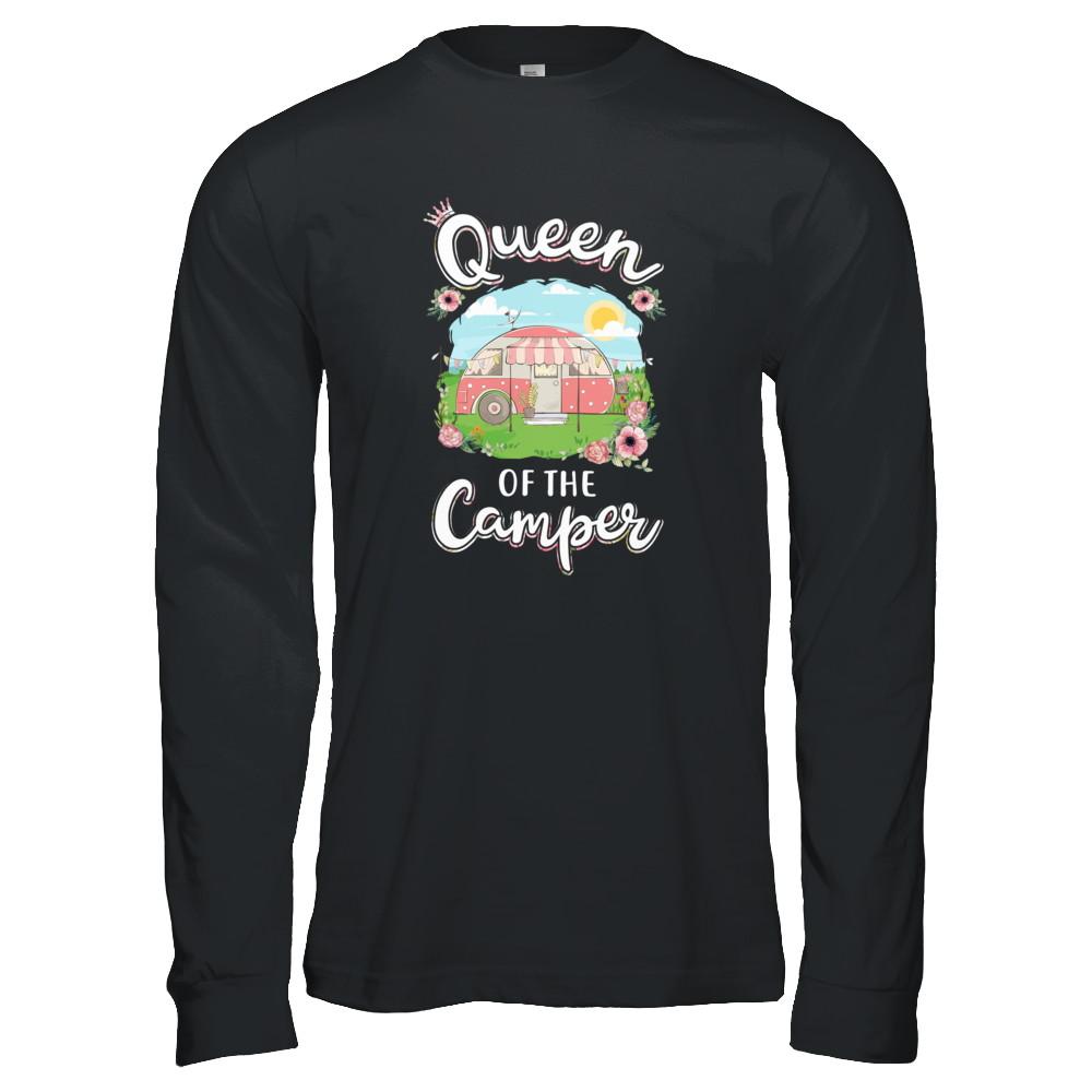 Queen Of The Camper Camping For Women Gift-T-Shirt & Tank Top-Long Sleeve T-Shirt-Black