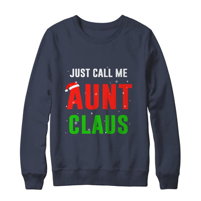 Santa Aunt Claus Matching Family Christmas Pajamas-T-Shirt & Sweatshirt-Crewneck Sweatshirt-Navy