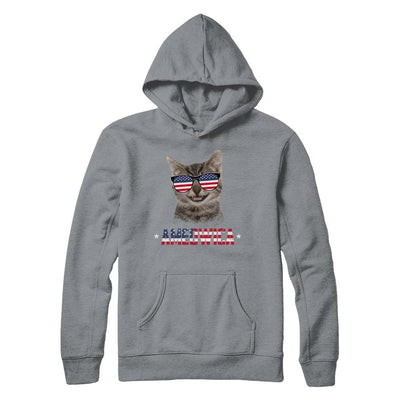 Ameowica 4Th Of July Party Meow Cat American Flag-T-Shirt & Hoodie-Pullover Hoodie-Light Steel