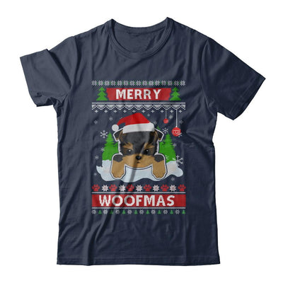 Yorkie Merry Woofmas Ugly Christmas Sweater-T-Shirt & Sweatshirt-Classic T-Shirt-Navy