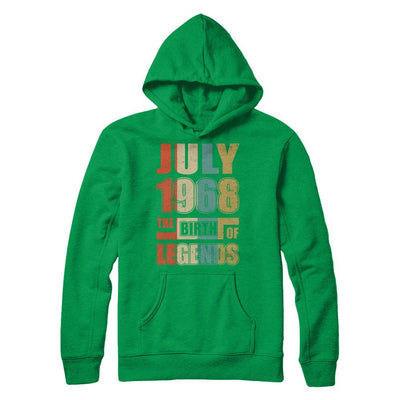 Vintage Retro July 1968 Birth Of Legends 53th Birthday-T-Shirt & Hoodie-Pullover Hoodie-Irish Green