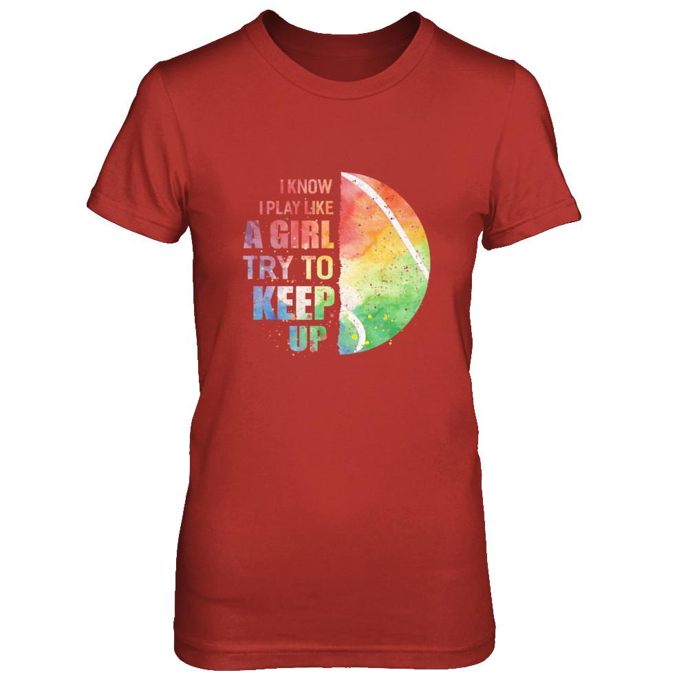 Yeah I Play Like A Girl Tennis Girl-T-Shirt & Hoodie-Women's T-Shirt-Red