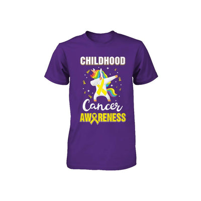 Childhood Cancer Awareness Cute Unicorn Warrior Youth-Youth Shirt-