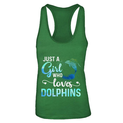 Just A Girl Who Loves Dolphins-T-Shirt & Tank Top-Women's Ideal Racerback Tank-Kelly Green