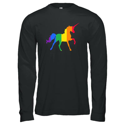 Pride LGBT Unicorn Gift Rainbow LGBT Gay Lesb-T-Shirt & Hoodie-Long Sleeve T-Shirt-Black