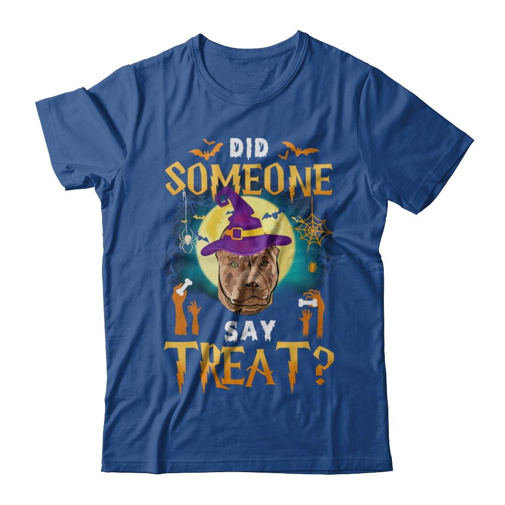 Did Someone Say Treat Pitbull Halloween Costume-T-Shirt & Hoodie-Classic T-Shirt-Royal