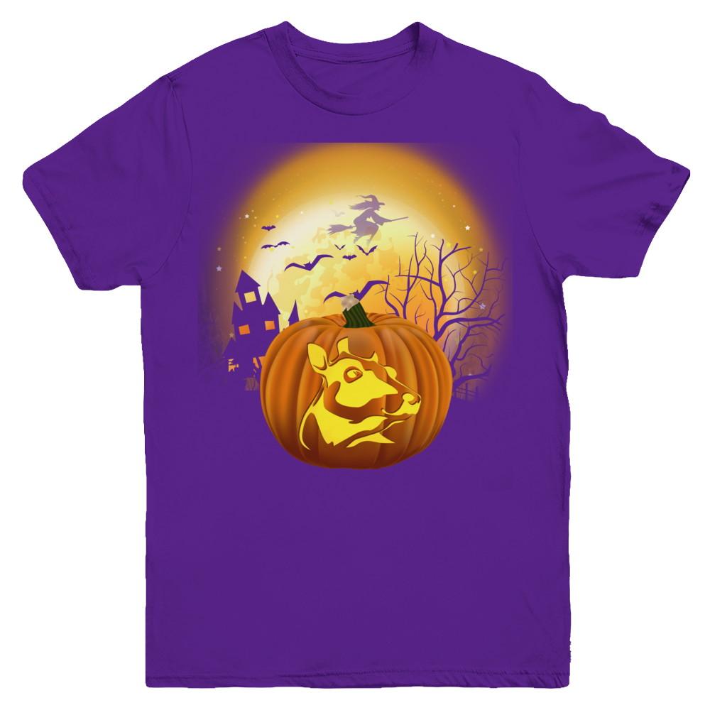 Pumpkin Cow Halloween Human Costume Youth-Youth Shirt-Youth T-Shirt-Purple