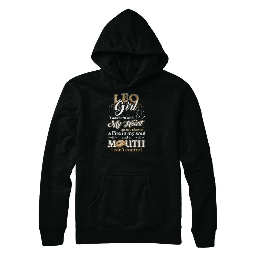 I'm A Leo Girl Lipstick July August Funny Zodiac Birthday-T-Shirt & Tank Top-Pullover Hoodie-Black