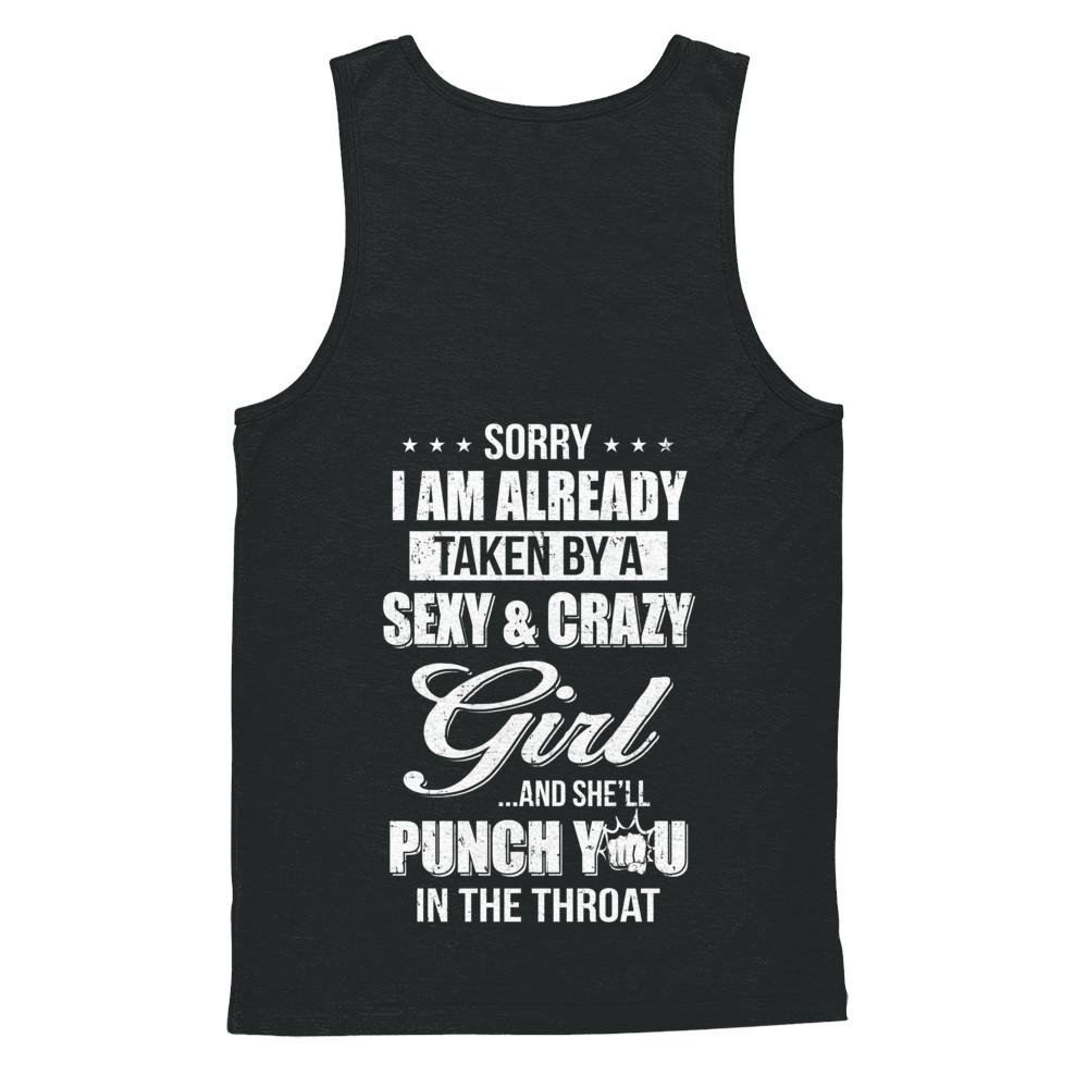 Sorry I Am Already Taken By A Sexy And Crazy Girl Husband-T-Shirt & Hoodie-Unisex Tank-Black