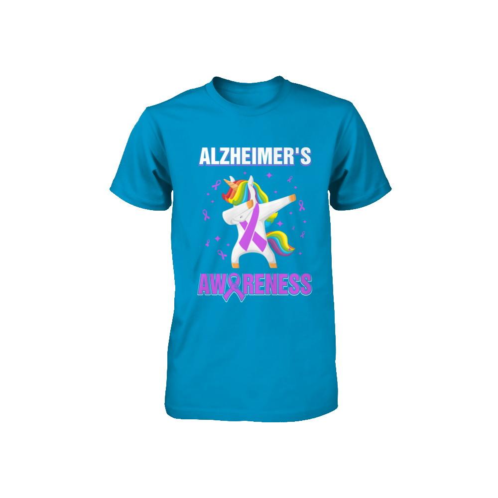 Inspirational Alzheimer's Awareness Unicorn Support Youth-Youth Shirt-