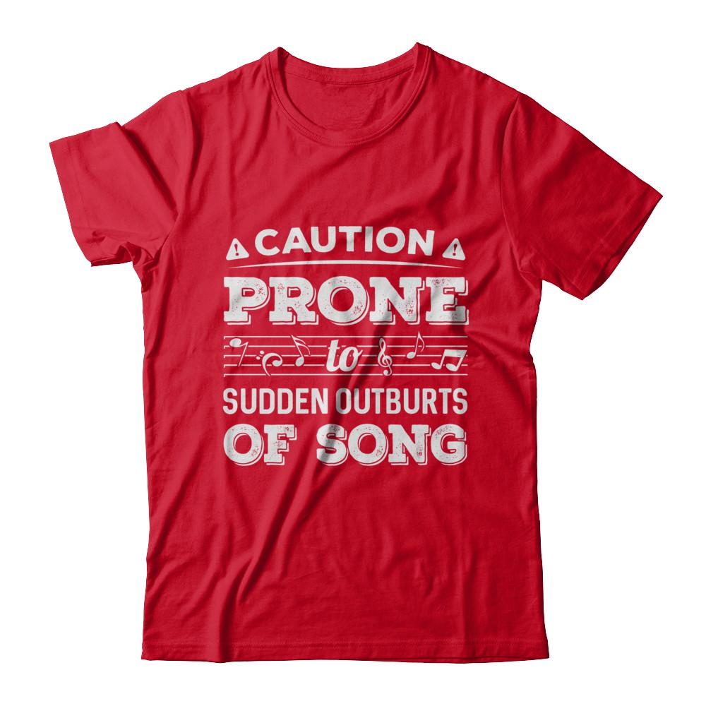 Caution Prone To Sudden Outbursts Of Song Musician-T-Shirt & Hoodie-Premium T-Shirt-Red