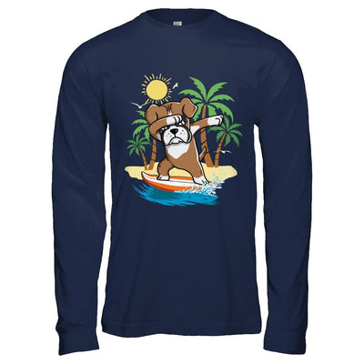 Summer Vacation Dabbing Boxer Surfing Surfboard Gift-T-Shirt & Hoodie-Long Sleeve T-Shirt-Navy