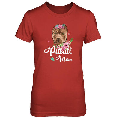 Pit bull Mom Funny Dog Mom Gift Idea-T-Shirt & Tank Top-Women's T-Shirt-Red