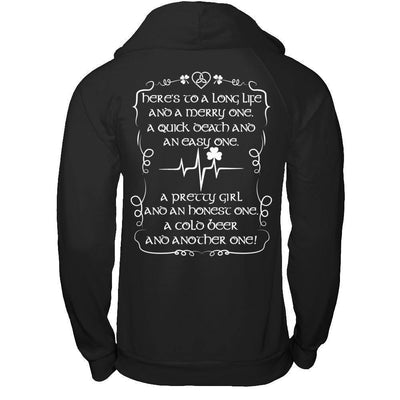 Here's To A Long Life And A Merry One A Quick Death-T-Shirt & Hoodie-Pullover Hoodie-Black