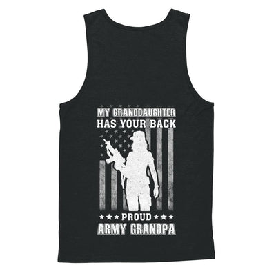 My Granddaughter Has Your Back Proud Proud Army Grandpa-T-Shirt & Hoodie-Unisex Tank-Black