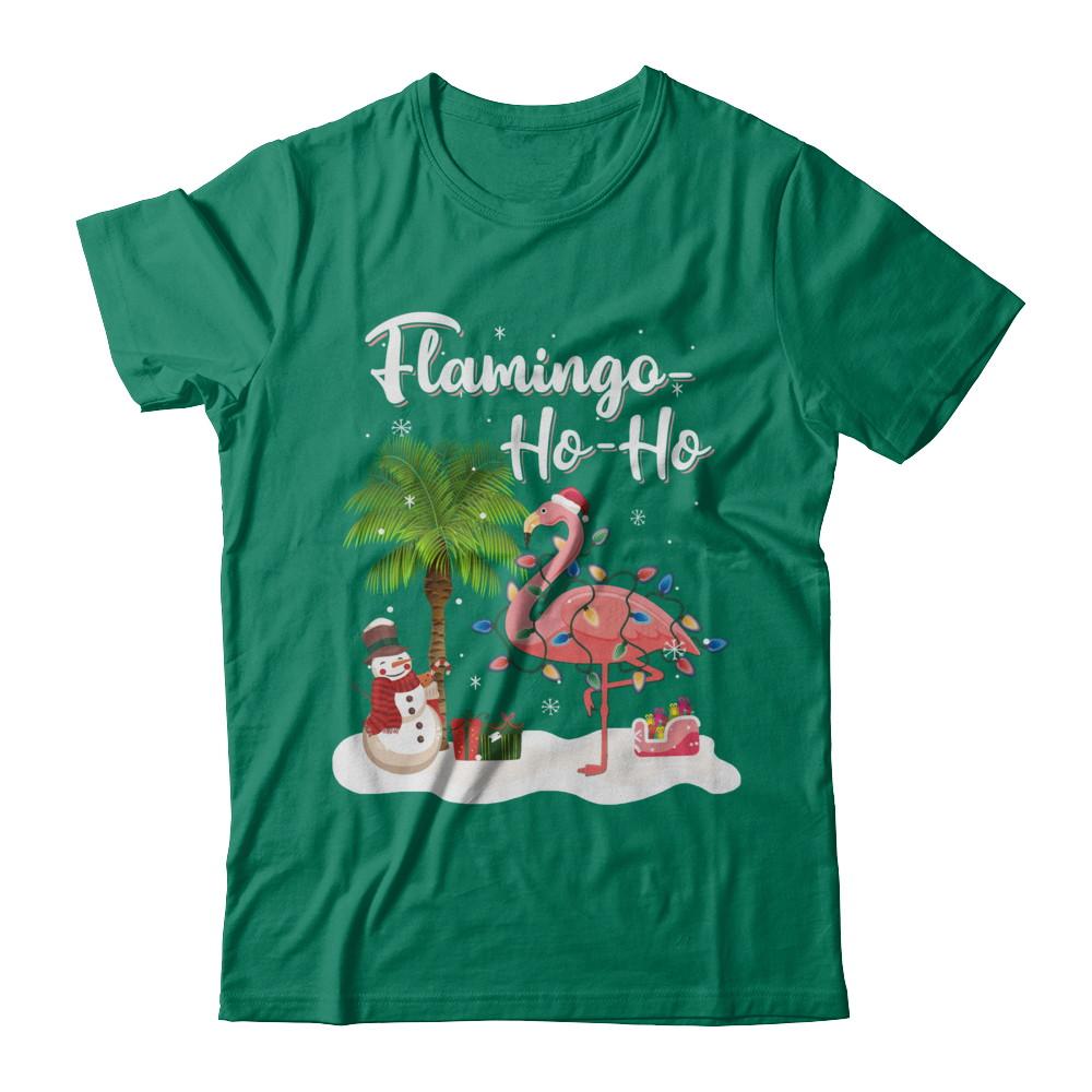 Flamingo Ho Ho Merry Christmas Gifts-T-Shirt & Hoodie-Classic T-Shirt-Kelly Green