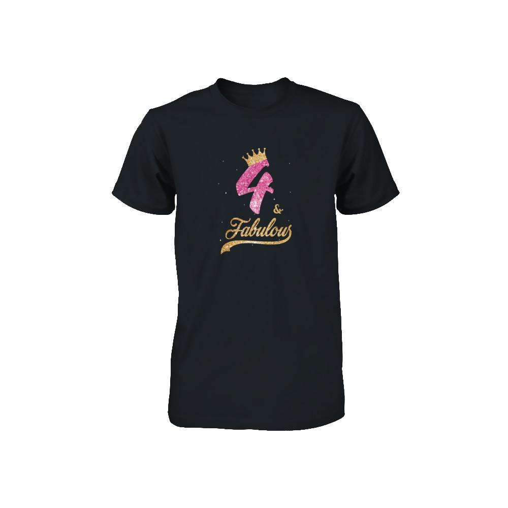4Th And Fabulous Four Birthday Youth-Youth Shirt-Toddler T-Shirt-Black