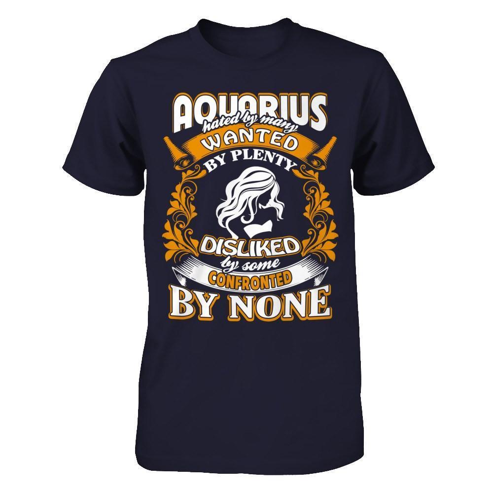 Aquarius Hated By Many Wanted By Plenty-T-Shirt & Hoodie-Premium T-Shirt-Midnight Navy