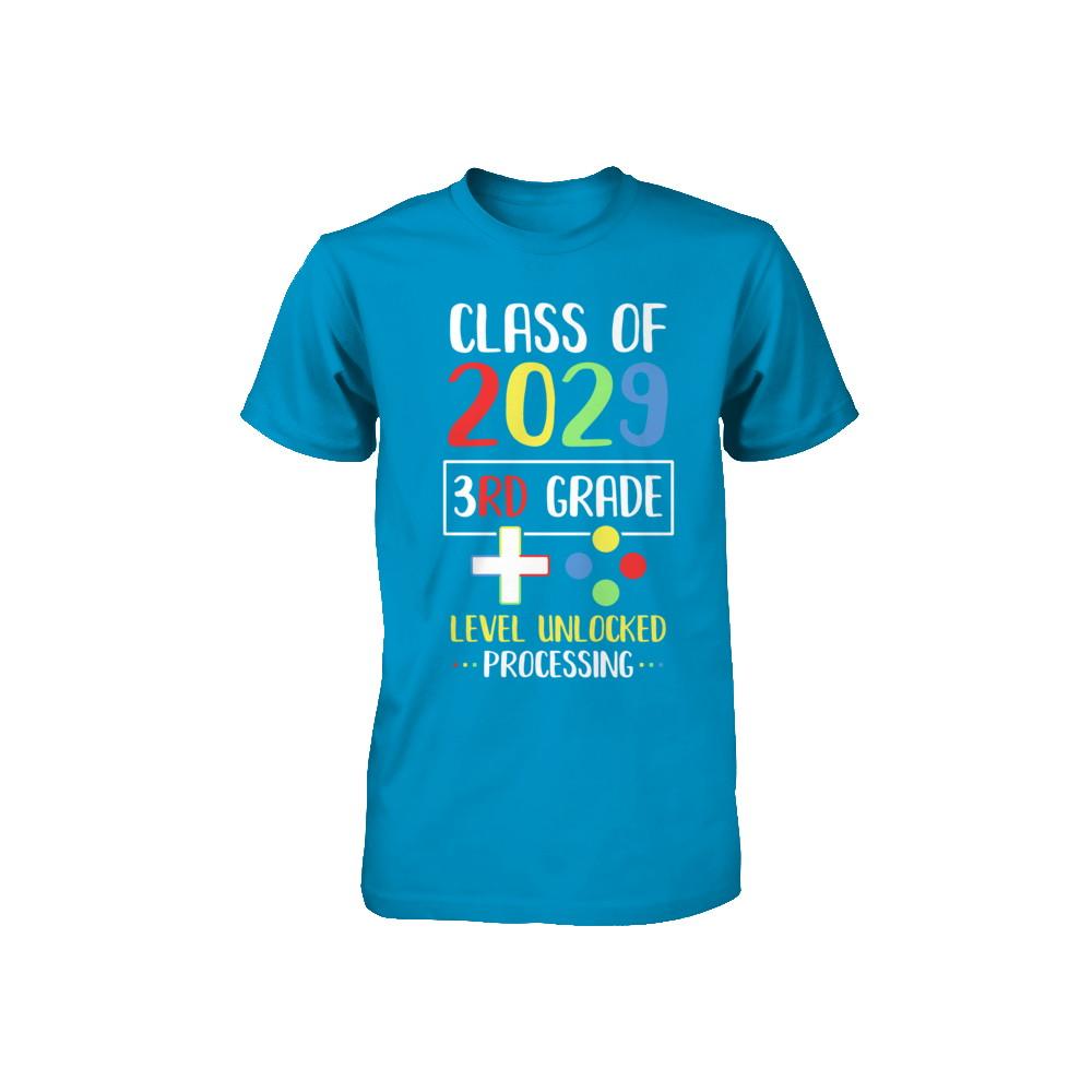 Class Of 2029 3rd Grade Level Unlock Gaming Back Go School Youth-Youth Shirt-