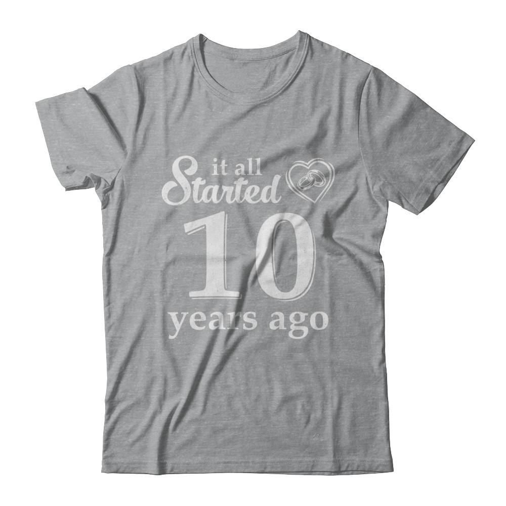 10Th Wedding Anniversary Married Couples 2011 Husband Wife-T-Shirt & Hoodie-Classic T-Shirt-Sport Grey