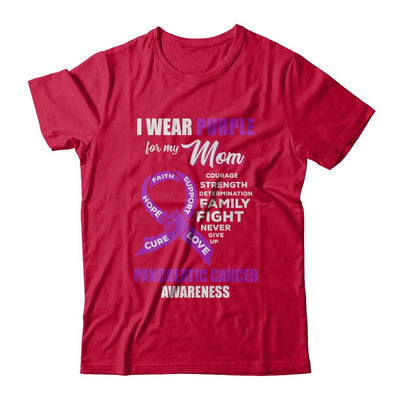 Pancreatic Cancer I Wear Purple For My Mom Son Daughter-T-Shirt & Hoodie-Classic T-Shirt-Red