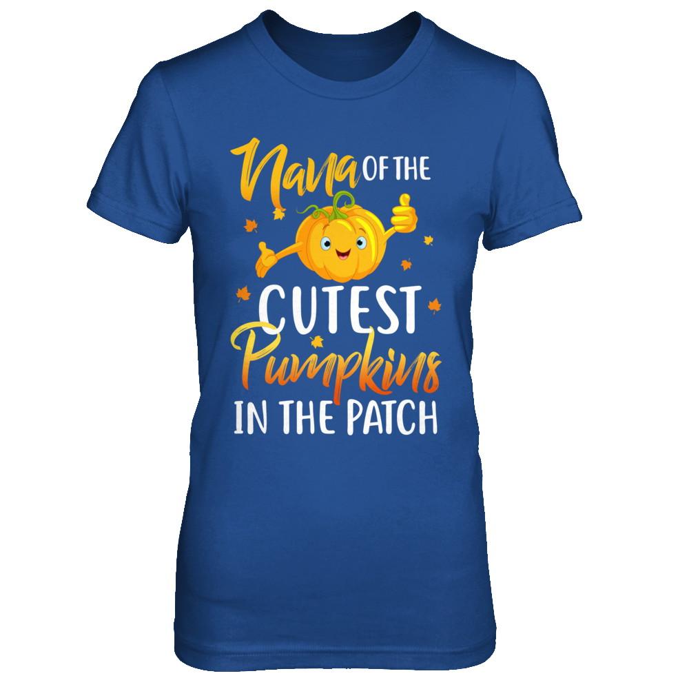 Halloween Nana Of Cutest Pumpkins In The Patch-T-Shirt & Hoodie-Women's T-Shirt-Royal