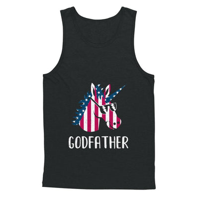 Patriotic Godfather Unicorn Americorn 4Th Of July-T-Shirt & Hoodie-Unisex Tank-Black