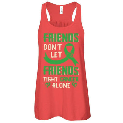Friends Don't Let Friends Fight Cancer Alone Green Awareness-T-Shirt & Tank Top-Women's Flowy Racerback Tank-Red