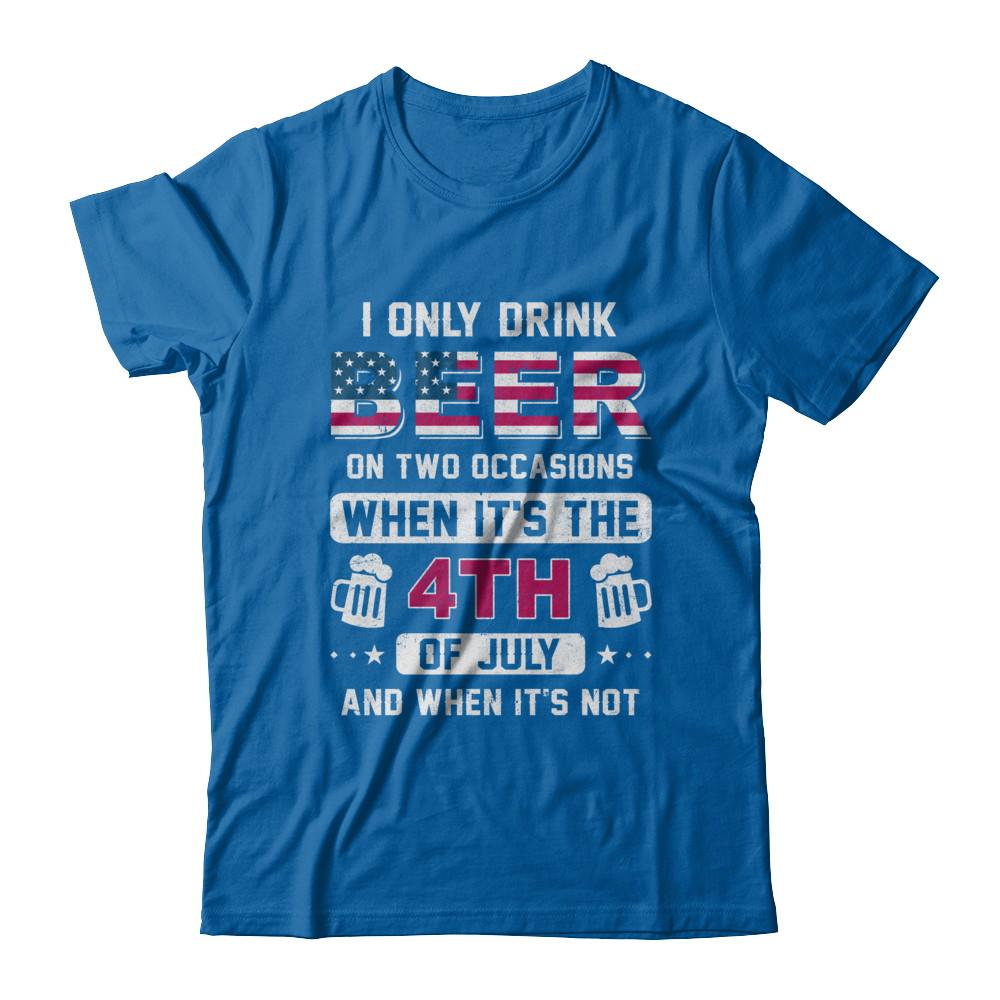 Funny Drinking Beer 4Th Of July Party American Flag-T-Shirt & Hoodie-Classic T-Shirt-Royal