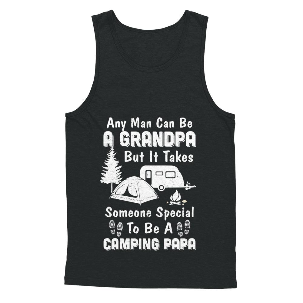 Camping Papa Grandpa Fathers Day Gift-T-Shirt & Hoodie-Unisex Tank-Black