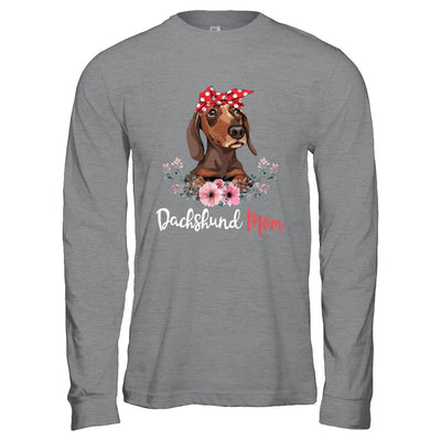 Dachshund Mom Gift For Women Dog Lover-T-Shirt & Hoodie-Long Sleeve T-Shirt-Sport Grey