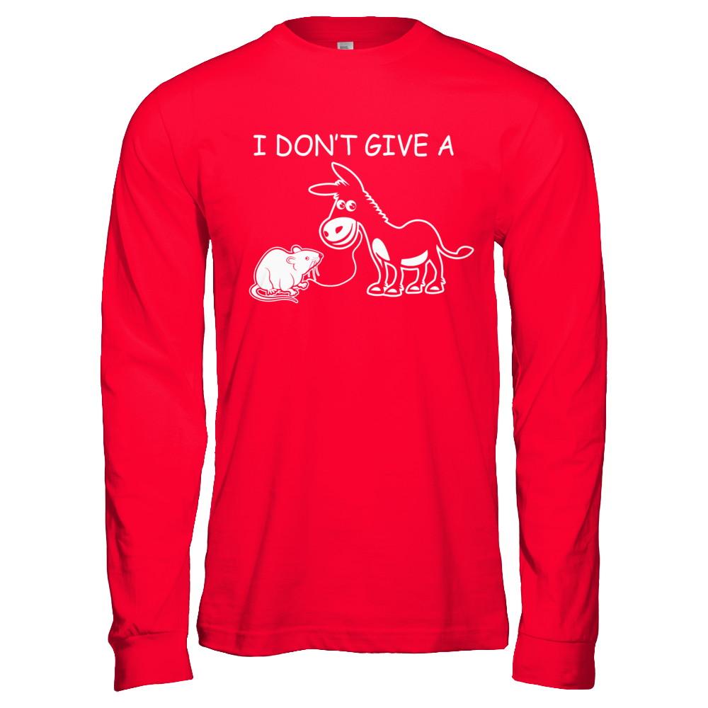 I Don't Give A Rats Funny-T-Shirt & Hoodie-Long Sleeve T-Shirt-Red